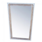 Angle Industrial Wall Bathroom Mirror Frame White 115cm